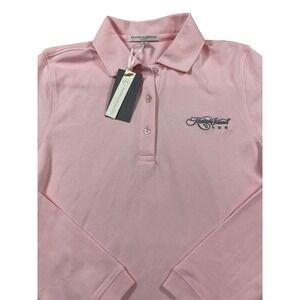 Fairway & Greene Womens Jeni Long Sleeve Pique Polo Pink Kiawah Island Club M